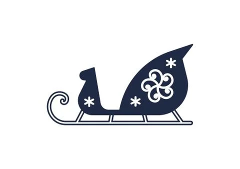 Santa sleigh isolated vector icon Stock Illustration