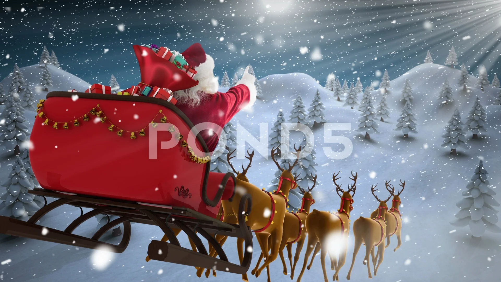 Vintage Santa And Sleigh Free Stock Photo - Public Domain Pictures