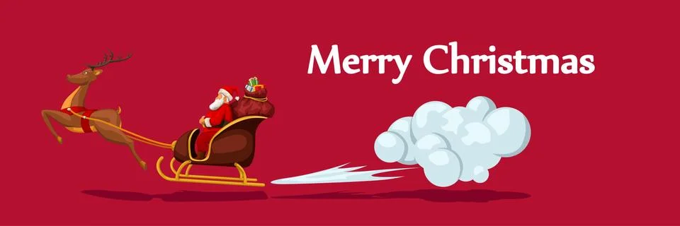 Santa in sleight fast Stock Illustration
