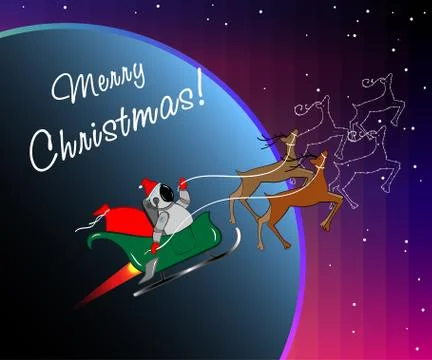 Santa in space Stock Illustration