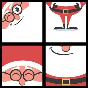 Santa Square Banners Stock Illustration