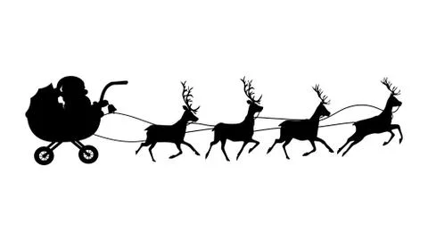 Santa Stroller and reindee Stock Illustration