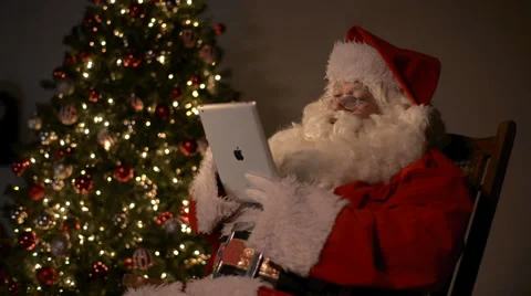 Santa Tablet Chair Stock Footage 31621417