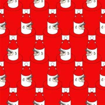 Santa toy for Christmas tree pattern. Christmas Vector background seamless イラスト素材