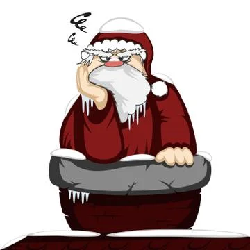 Santa in trouble Stock Illustration