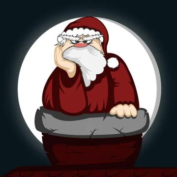 Santa in trouble Stock Illustration
