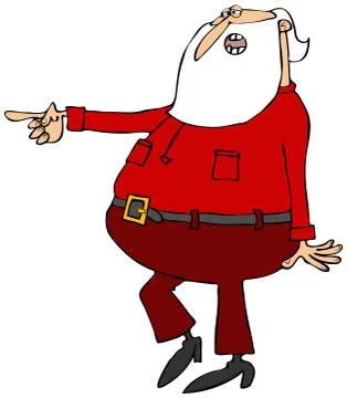 Santa walking and pointing Stock Illustration