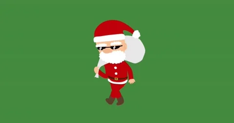 Santa walking with gift sack animation 스톡 동영상 144057585