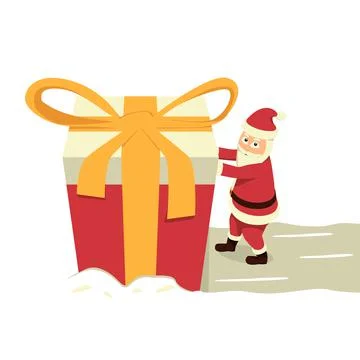 Santa wants to give a big gift. Stock Illustration
