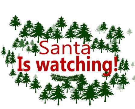Santa is watching Stock Illustration