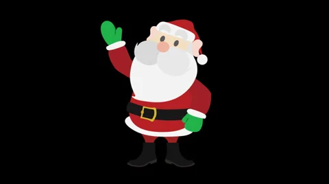 Santa Waving Animation Stock Footage 33075397