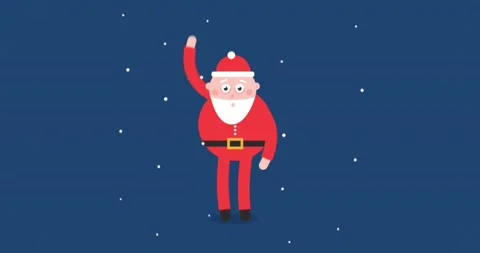 Santa waving hand animation 스톡 동영상 144057793