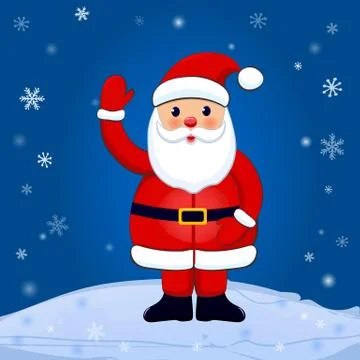 Santa on winter background Stock Illustration