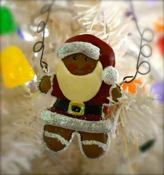 Santa on a wire Fotos Stock