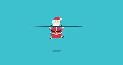 Santa work out animation 스톡 동영상 144058002