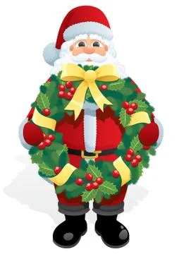 Santa Wreath Stock Illustration