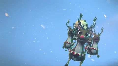 SantaAndReindeer HappyHolidays Stock Footage 81801092