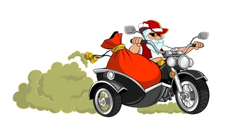 SantaHarleyLoop Stock Footage 141745769