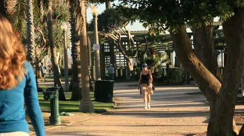 SantaMonicaWalkPath10 3486 Stock Footage 11232237