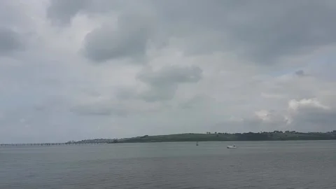 Santander bay in a cloudy day Stock Footage 171814599