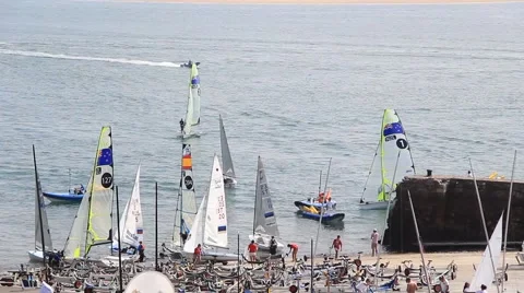 Santander, Spain - September 12, 2014: ISAF Sailing World Championships Stock Footage 41827133