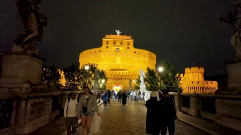Sant'Angelo Castle at Dusk Stock Footage 273177264