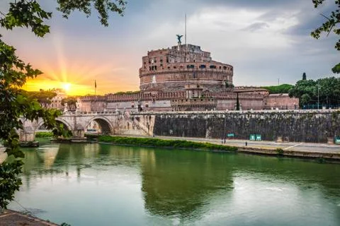 Sant'angelo castle at sunset Stock Photos