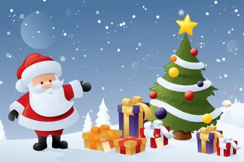Santa's christmas tree Stock Illustration