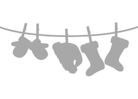 Santas clothes shadow Stock Illustration