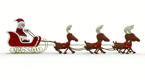 Santa's deers running fast Stock Footage 22002962