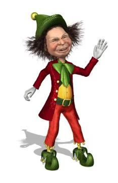 Santa's Friendly Elf Stock Illustration