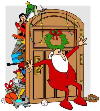 Santa's full closet Illustrazione stock