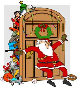 Santa's full closet Illustrazione stock