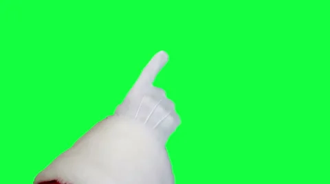 Santa's hand using touch screen closeup chroma key (green screen) Stock Footage 54928650
