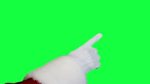Santa's hand using touch screen closeup chroma key (green screen) Stock Footage 54928657