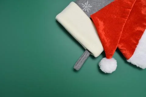 Santa's hat and stocking Stock Photos