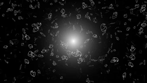 Santas Hat  Falling Black Gradient Christmas Motion Background Stock Footage 98747900