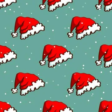 Santas Hat Seamless Pattern Stock Illustration