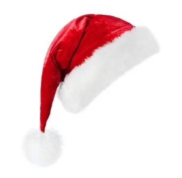Santa's hat on white background Stock Photos