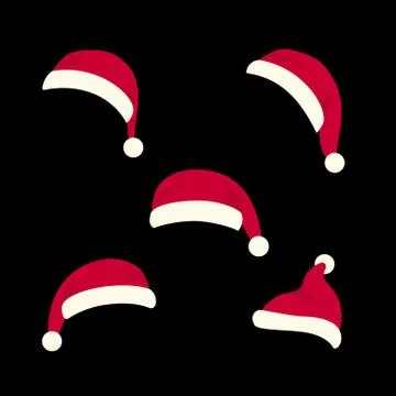 Santas hats set Stock Illustration
