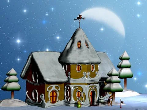 Santa's house Stock Illustration