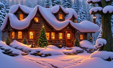 The Santa´s house Stock Illustration