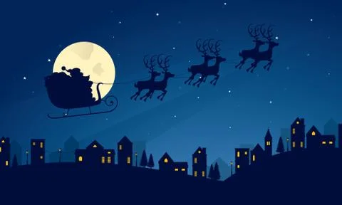 Santa's journey Stock Illustration