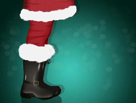 Santa's legs in boots Stock Illustration