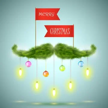 Santas moustache vector illustration. Stock Illustration