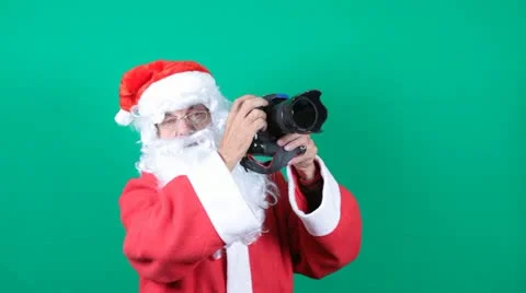 Santa's  photographing Stock Footage 12102362