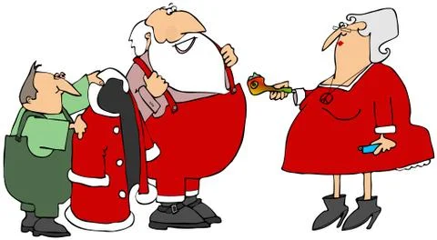 Santa's Pot Pipe Stock Illustration