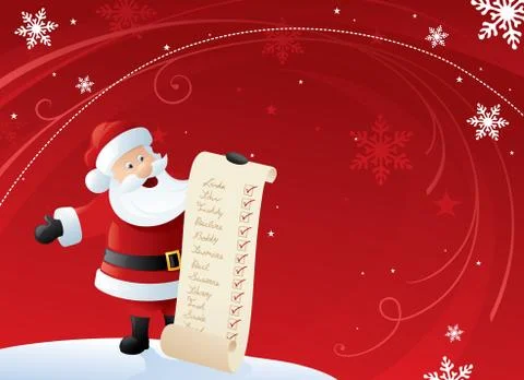 Santa's present list Stock Illustration