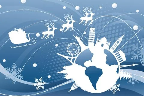 Santa's route Stock Illustration