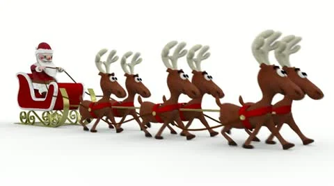 Santa's running deers 動画素材 22003829